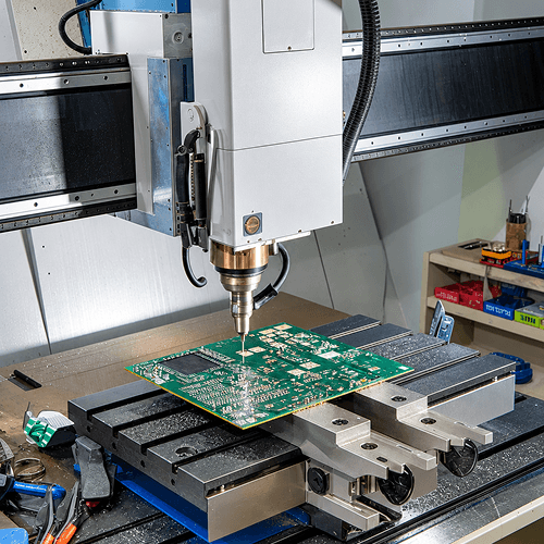 CNC machine precision milling a metal component