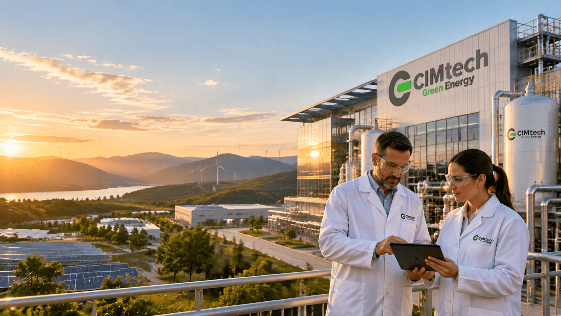 CIMtech Green Energy clean energy facility with hydrogen storage and renewable power