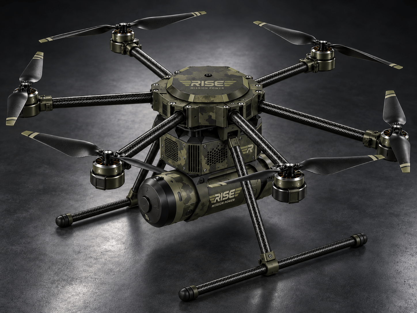 Military drone powered by Rise Mission Power in a field operation