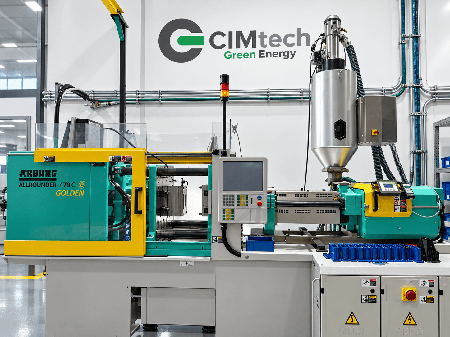 CIMtech Green Energy molding machine on the manufacturing floor