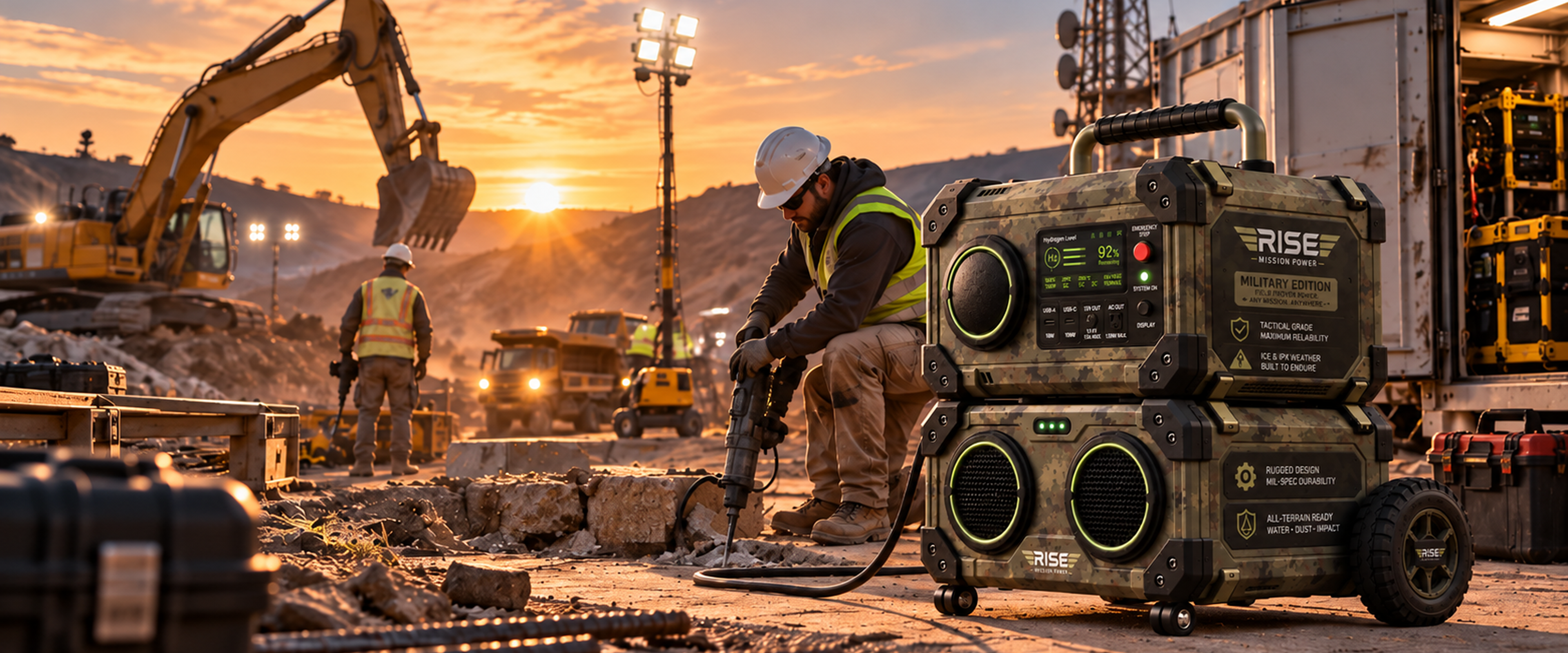 Portable hydrogen backup power for construction sites and industrial facilities