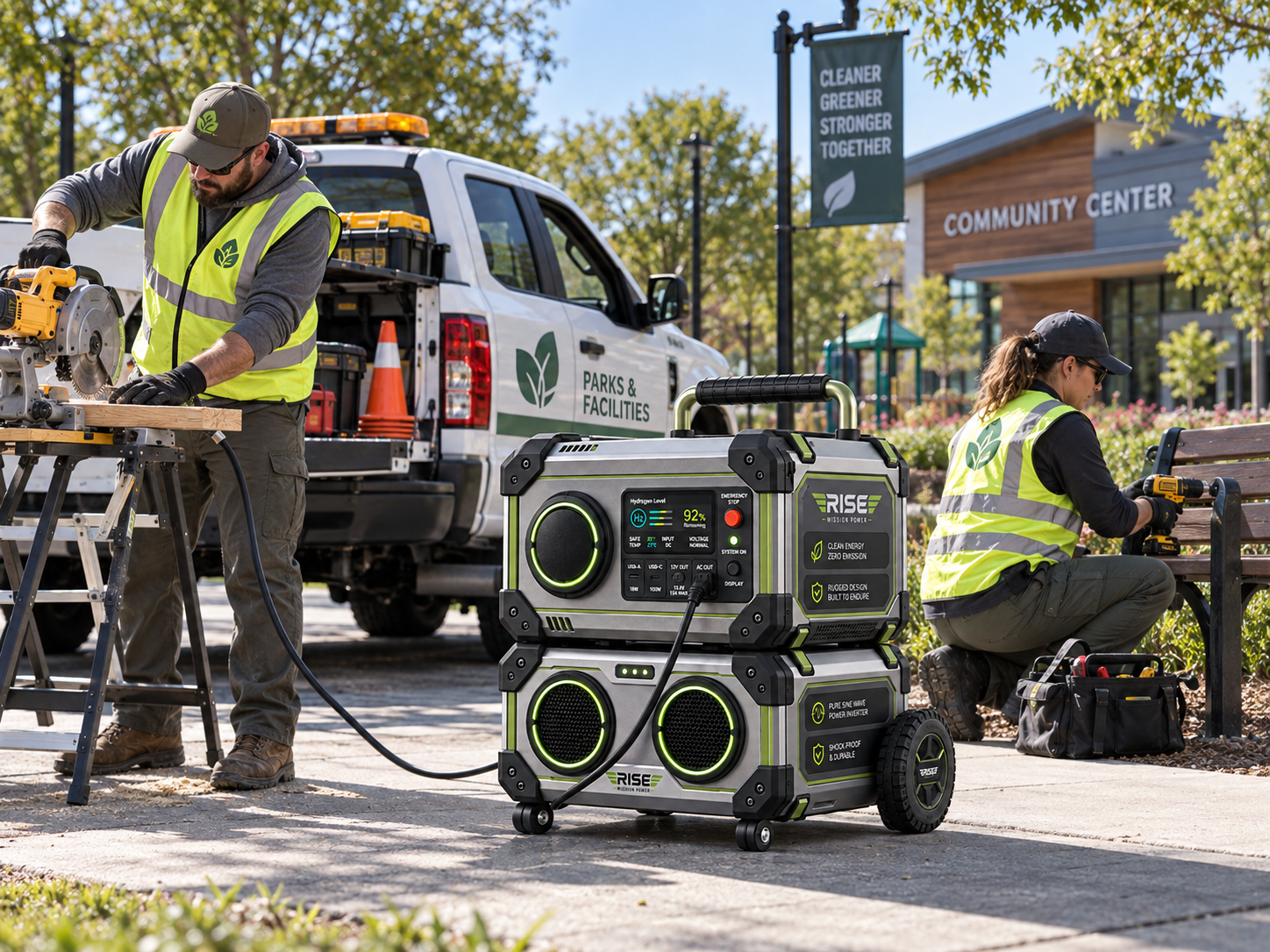 Portable hydrogen backup power for construction sites and industrial facilities